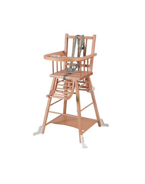 Convertible high chair with bars, natural finish CHAISE TRANS NA / 15PRR2005CHH009